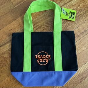 Trader Joe's Black and Green Mini Tote Bag